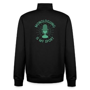 Monologue de théâtre musical : mon cadeau de théâtre sportif - Sweat zippé unisexe en coton bio Stanley/Stella - noir - Dos - AI Model Male 185 light (185cm)