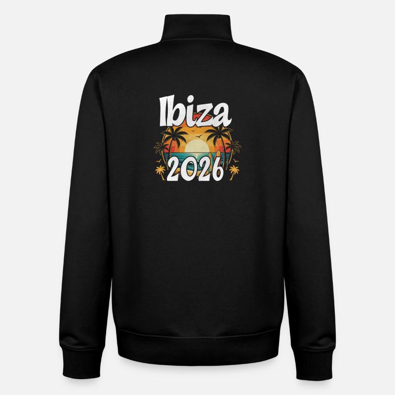 Ibiza 2026 - Sweat zippé unisexe en coton bio Stanley/Stella - noir