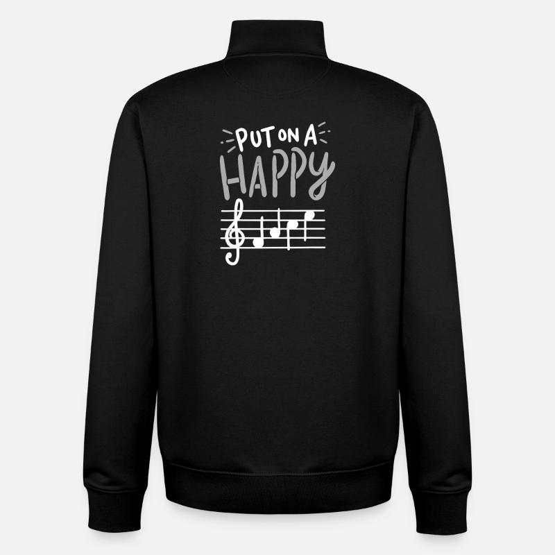 Put On A Happy Tune - Unisex Organic Zip Sweatshirt by Stanley/Stella - black