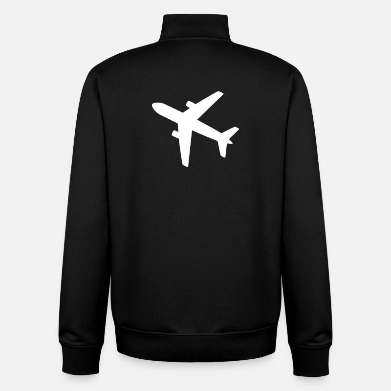 Flugzeug - Unisex Organic Zip Sweatshirt von Stanley/Stella - Schwarz