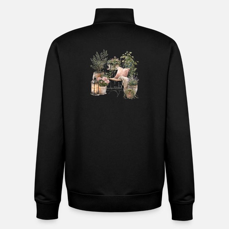 Gemütliche Balkonoase - Unisex Organic Zip Sweatshirt by Stanley/Stella - black