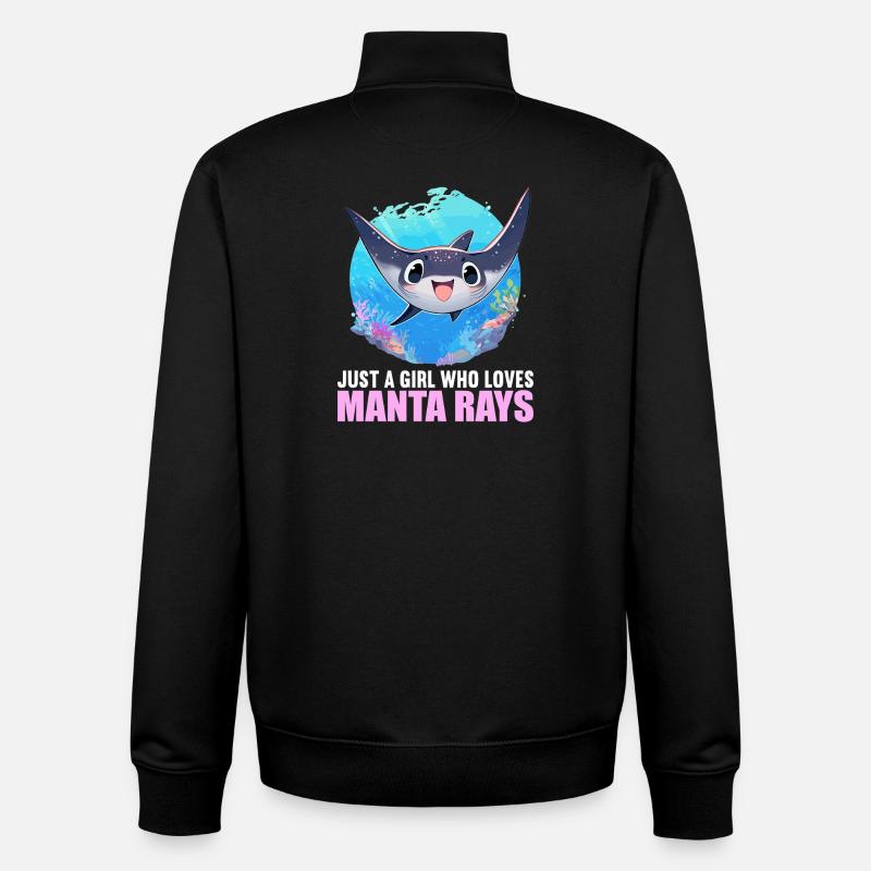 Rochen Mantarochen - Unisex Organic Zip Sweatshirt von Stanley/Stella - Schwarz