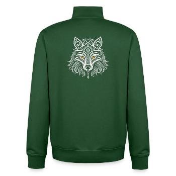 Loup Fenrir nordique - Mandala viking Design - Sweat zippé unisexe en coton bio Stanley/Stella - vert bouteille - Dos - AI Model Male 185 dark (185cm)