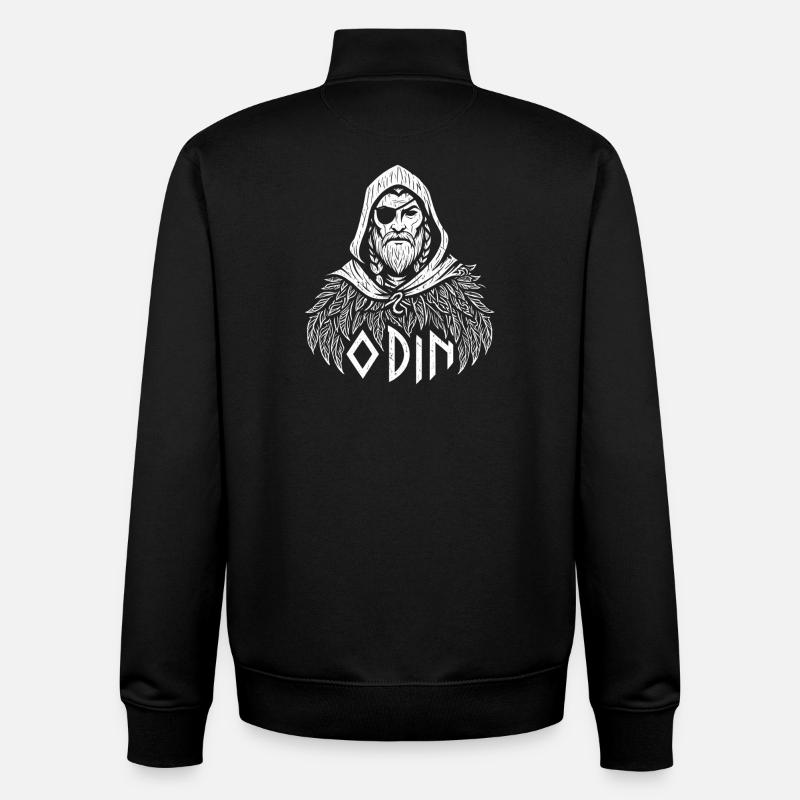 Odin, Raven Feathers - Unisex Organic Zip Sweatshirt by Stanley/Stella - black