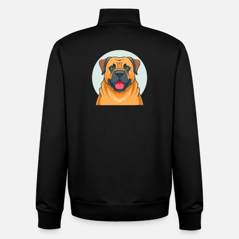 Bullmastiff (Porträt/Comic) - Unisex Organic Zip Sweatshirt von Stanley/Stella - Schwarz