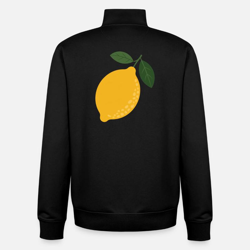 Lemon & Leaves Illustration - Unisex Organic Zip Sweatshirt by Stanley/Stella - black