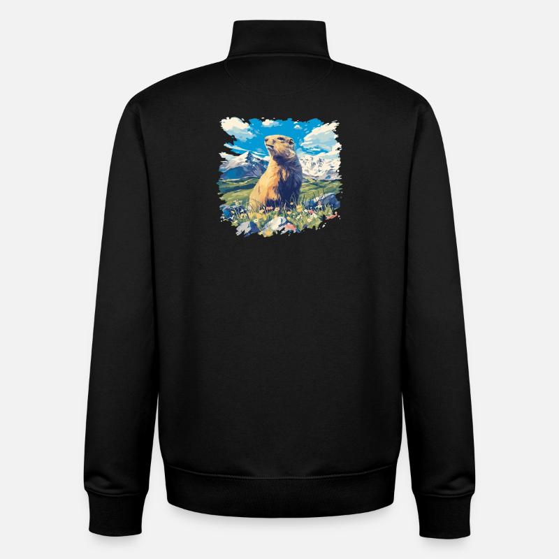 Murmeltiere Murmeltier - Unisex Organic Zip Sweatshirt von Stanley/Stella - Schwarz