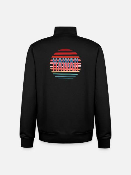 Hawaii retro sun - Unisex Organic Zip Sweatshirt by Stanley/Stella - black