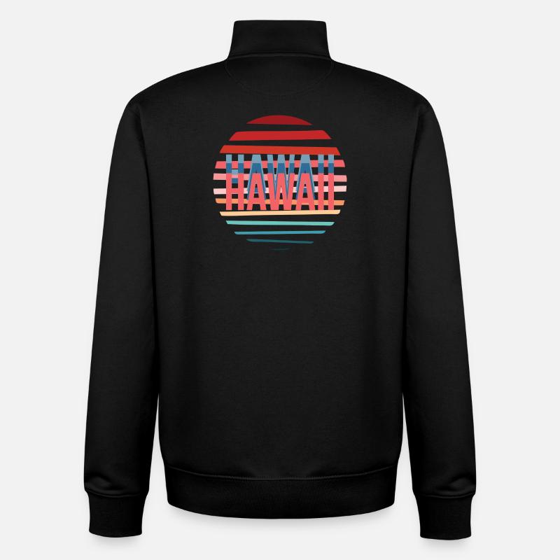 Hawai retro sun - Unisex Organic Zip Sweatshirt von Stanley/Stella - Schwarz