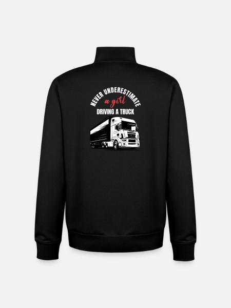 Trucker Girl Power - Unisex Organic Zip Sweatshirt by Stanley/Stella - black