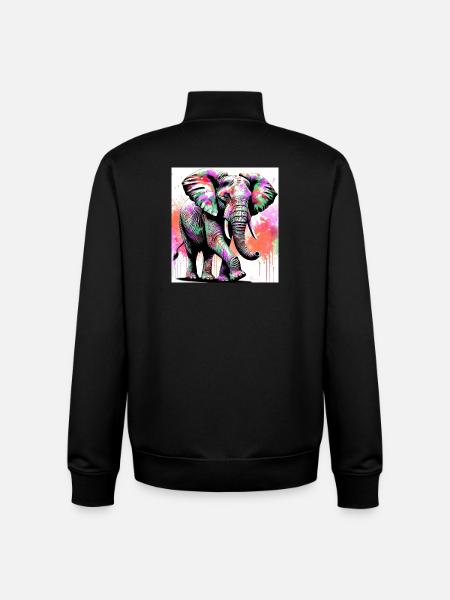 elephant - Unisex Organic Zip Sweatshirt by Stanley/Stella - black