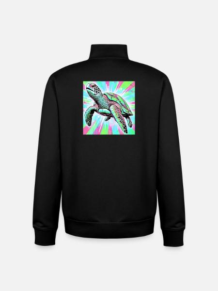 turtle - Unisex Organic Zip Sweatshirt by Stanley/Stella - black