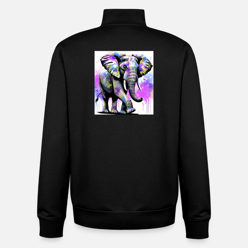 elephant - Unisex Organic Zip Sweatshirt by Stanley/Stella - black
