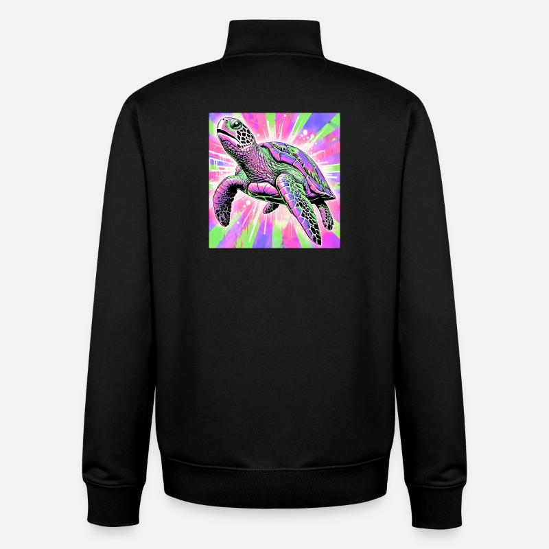 Schildkröte - Unisex Organic Zip Sweatshirt von Stanley/Stella - Schwarz
