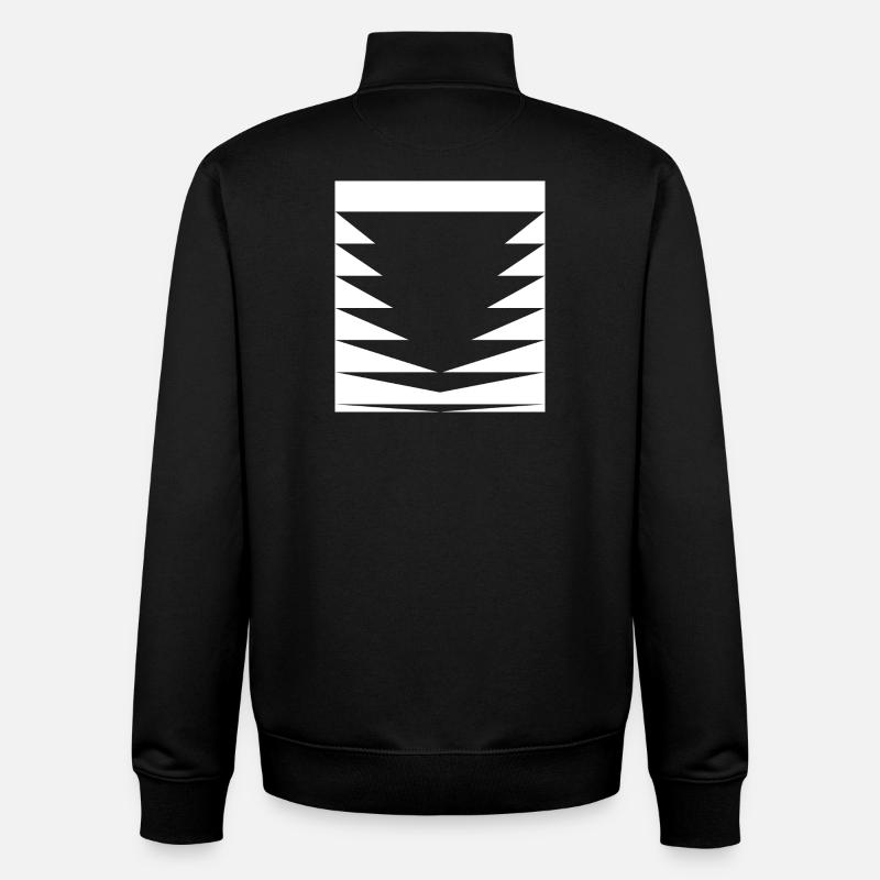 Motif de triangles noirs - Sweat zippé unisexe en coton bio Stanley/Stella - noir