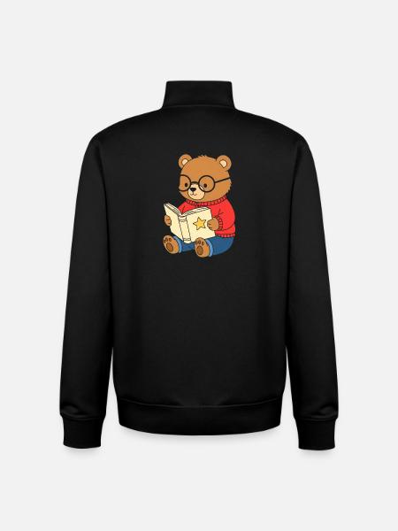Bärchen liest Sternenbuch - Unisex Organic Zip Sweatshirt von Stanley/Stella - Schwarz
