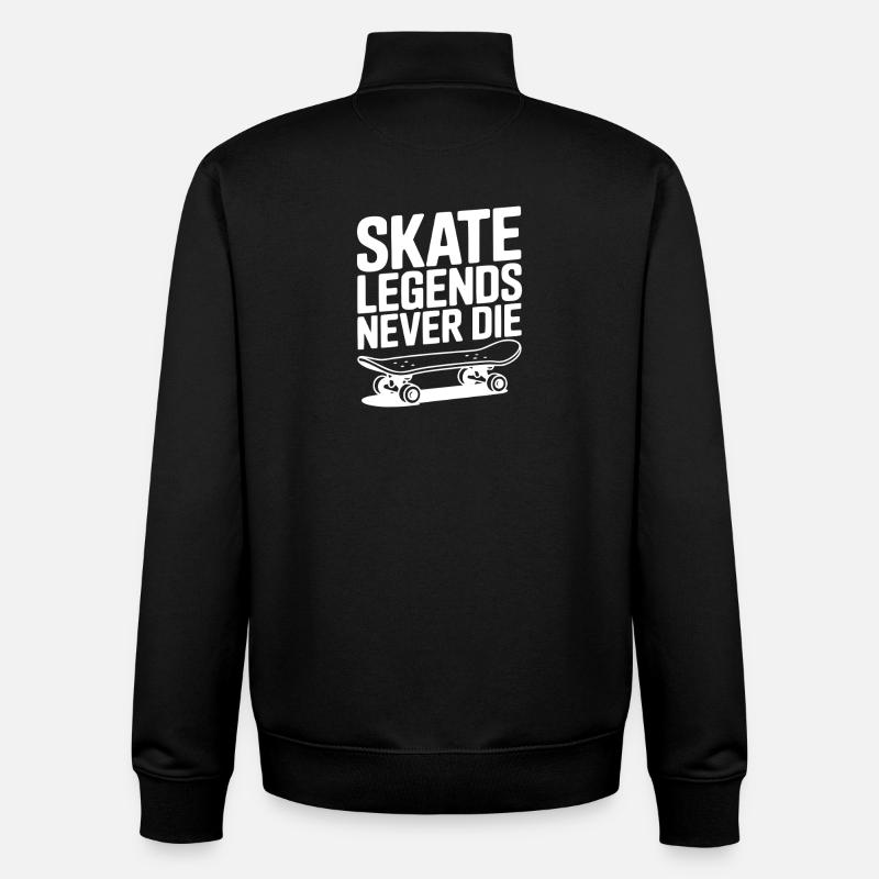 Skate Legends Never Die - Unisex Organic Zip Sweatshirt by Stanley/Stella - black