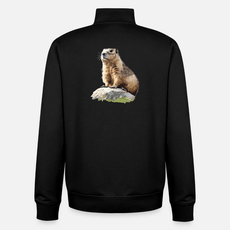 Marmottes Marmotte - Sweat zippé unisexe en coton bio Stanley/Stella - noir