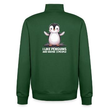 Drôle de Pingouin Dire Imprimer - Sweat zippé unisexe en coton bio Stanley/Stella - vert bouteille - Dos - AI Model Male 185 dark (185cm)