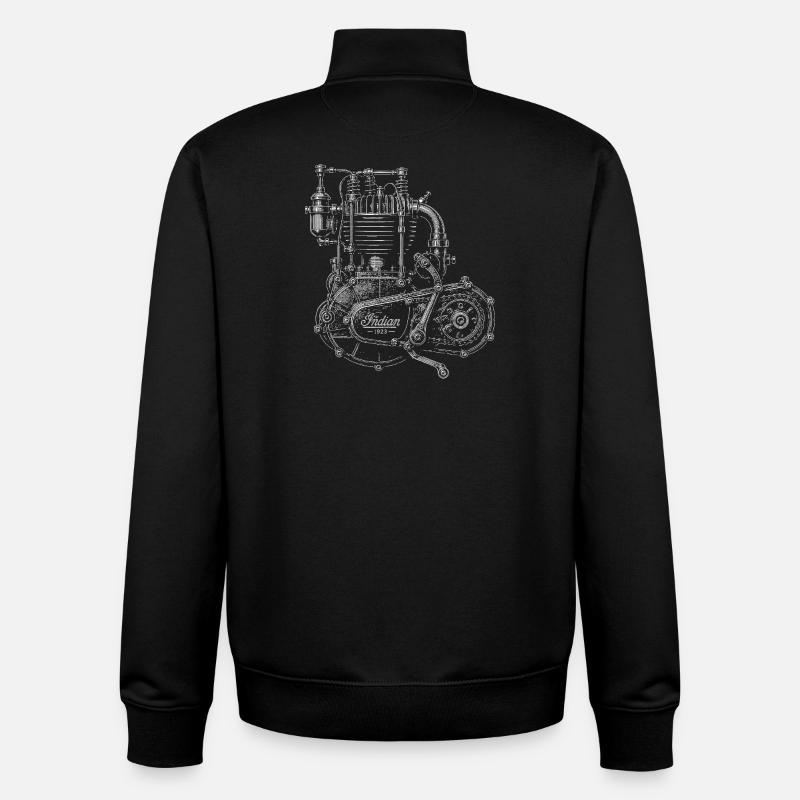 Motocyclette - Sweat zippé unisexe en coton bio Stanley/Stella - noir
