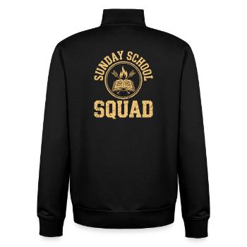 Sunday School Squad Logo - Unisex Organic Zip Sweatshirt by Stanley/Stella - black - Back - AI Model Male 185 light (185cm)