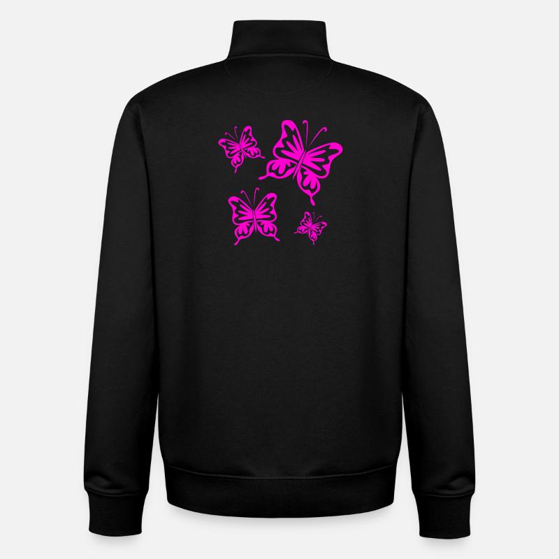 Butterflies - Unisex Organic Zip Sweatshirt by Stanley/Stella - black