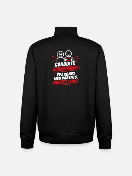Conduite Accompagnée Autonomie Malicieuse - Sweat zippé unisexe en coton bio Stanley/Stella - noir