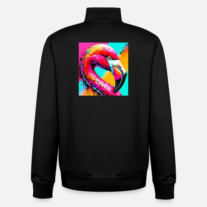 Flamingo - Unisex Organic Zip Sweatshirt von Stanley/Stella - Schwarz