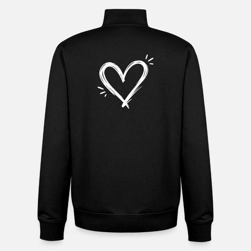 Heart - Unisex Organic Zip Sweatshirt by Stanley/Stella - black