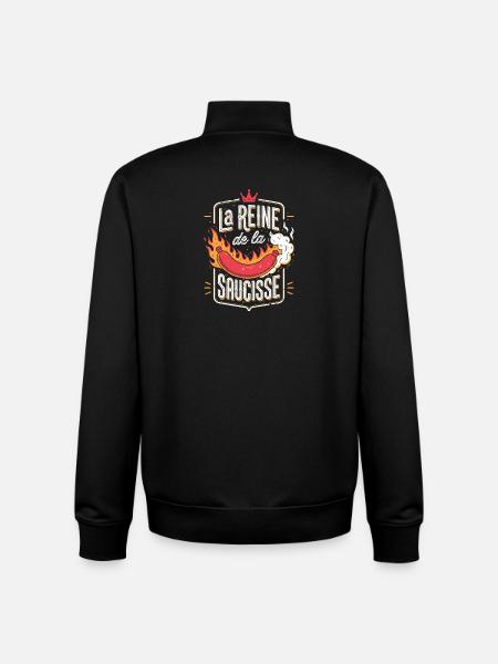 La Reine de la Saucisse - Sweat zippé unisexe en coton bio Stanley/Stella - noir