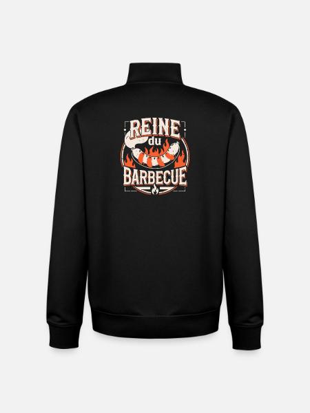 Reine du Barbecue - Sweat zippé unisexe en coton bio Stanley/Stella - noir