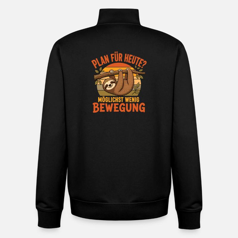 Faultier Plan Heute Wenig Bewegung Shirt - Unisex Organic Zip Sweatshirt von Stanley/Stella - Schwarz