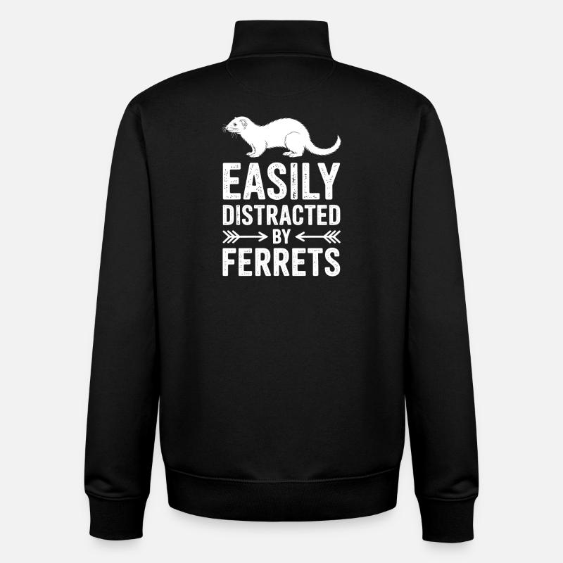 Frettchen Sprüche Lustiges Frettchen Geschenk - Unisex Organic Zip Sweatshirt von Stanley/Stella - Schwarz