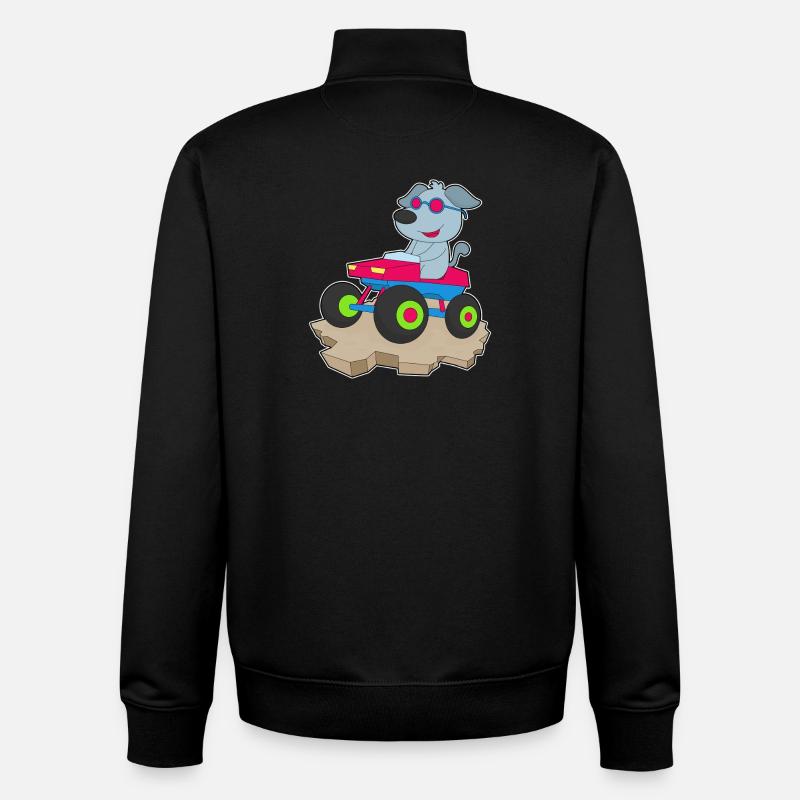 Hund Auto - Unisex Organic Zip Sweatshirt von Stanley/Stella - Schwarz