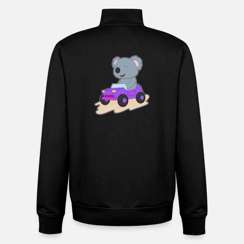 Koala Car - Sweat zippé unisexe en coton bio Stanley/Stella - noir