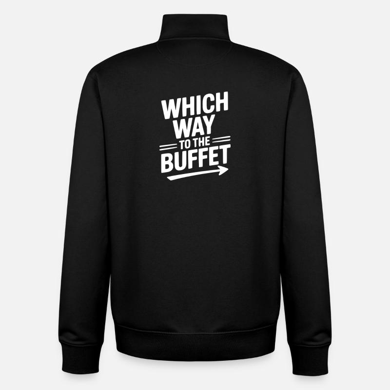 Welcher Weg zum Buffet - Unisex Organic Zip Sweatshirt von Stanley/Stella - Schwarz