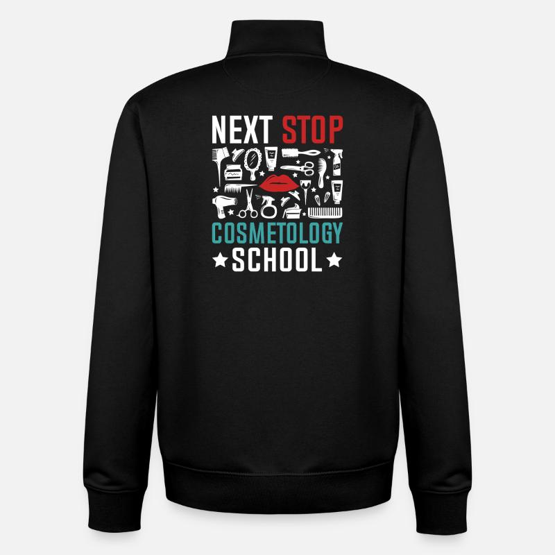 Next stop: Cosmetics School - Unisex Organic Zip Sweatshirt by Stanley/Stella - black