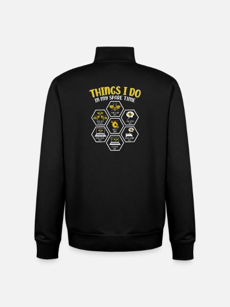 Bee Leisure: My Leisure Activities Beekeeper - Unisex Organic Zip Sweatshirt by Stanley/Stella - black