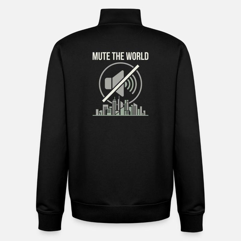 Mute Time - Unisex Organic Zip Sweatshirt von Stanley/Stella - Schwarz