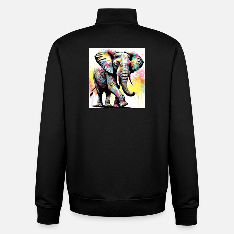 Elefant - Unisex Organic Zip Sweatshirt von Stanley/Stella - Schwarz