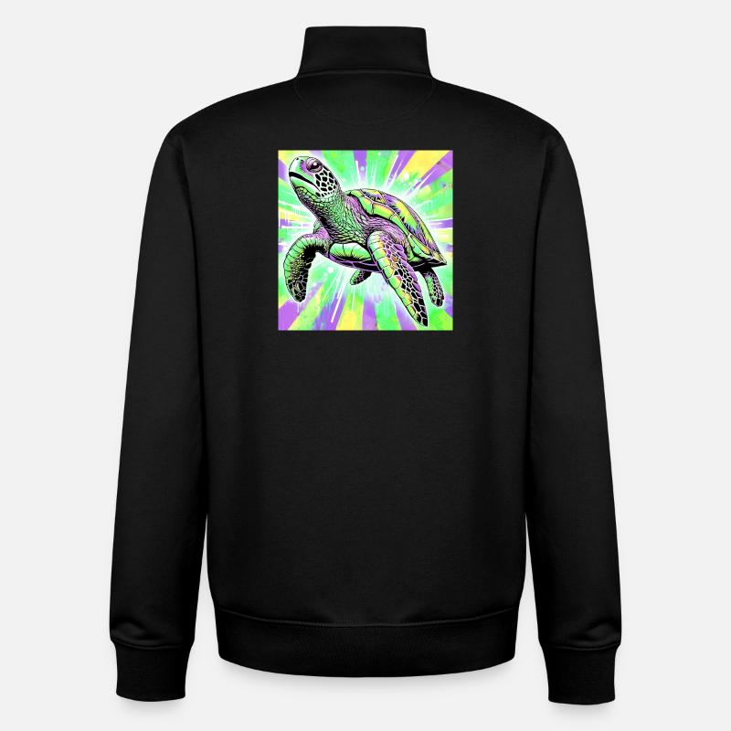 turtle - Unisex Organic Zip Sweatshirt by Stanley/Stella - black