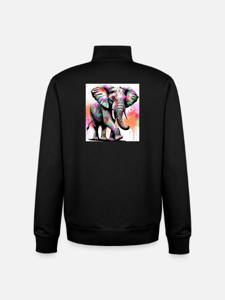 Elefant - Unisex Organic Zip Sweatshirt von Stanley/Stella - Schwarz