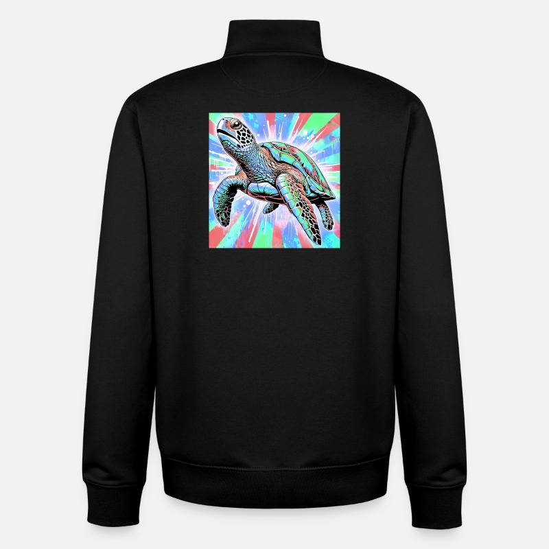 Schildkröte - Unisex Organic Zip Sweatshirt von Stanley/Stella - Schwarz