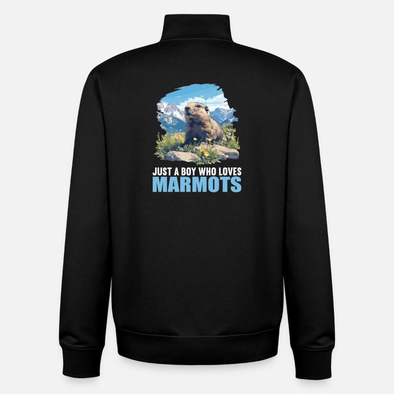 Marmottes Marmotte - Sweat zippé unisexe en coton bio Stanley/Stella - noir