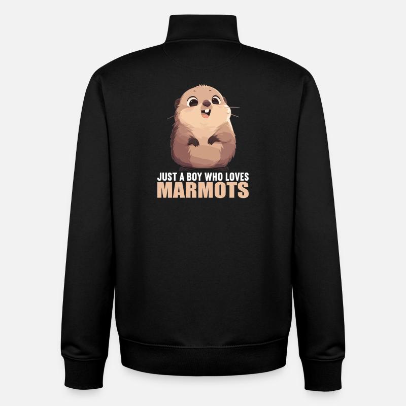 Marmots Groundhog - Unisex Organic Zip Sweatshirt by Stanley/Stella - black