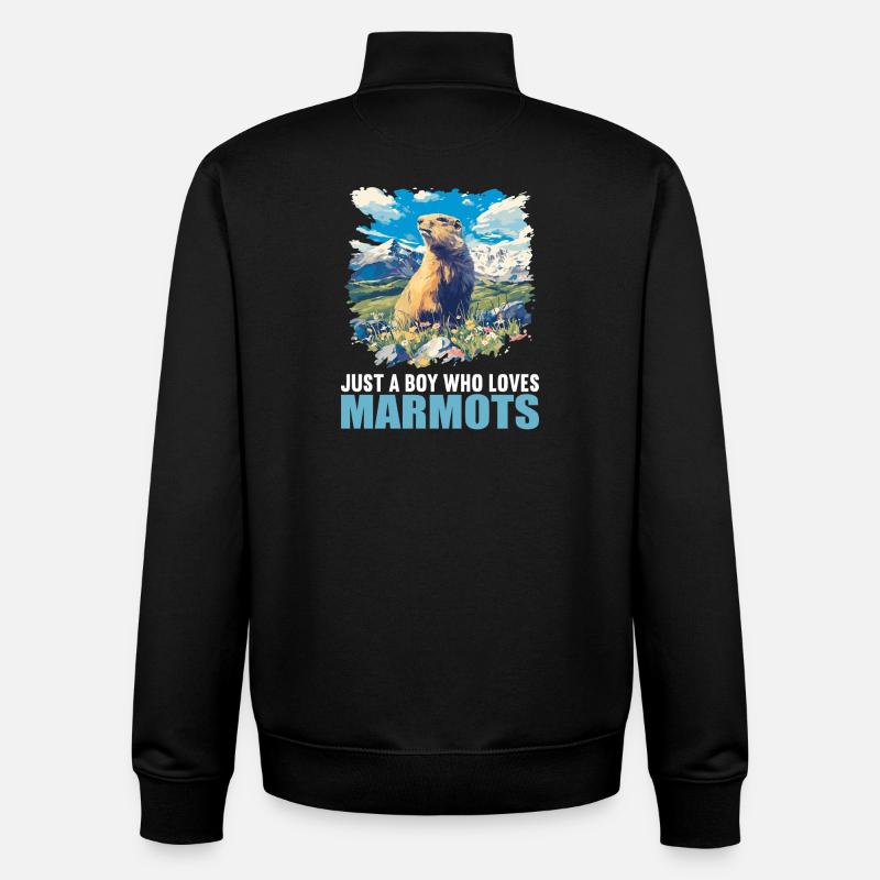 Marmottes Marmotte - Sweat zippé unisexe en coton bio Stanley/Stella - noir