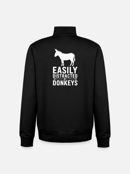 Donkey Sayings Donkey Funny Donkey Gift - Unisex Organic Zip Sweatshirt by Stanley/Stella - black