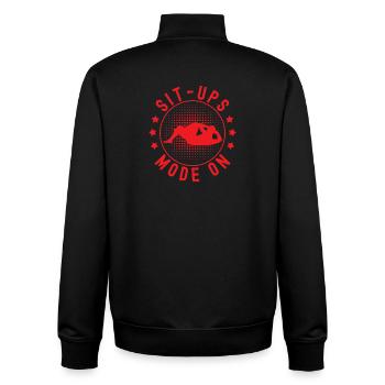 Mode abdos de Fitness Fanatics sur la salle de gymnase de calistnique - Sweat zippé unisexe en coton bio Stanley/Stella - noir - Dos - AI Model Male 185 light (185cm)