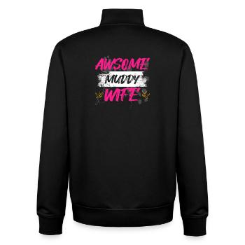 Awsome muddy wife Schlammlauf Mud Run Muddy Race - Unisex Organic Zip Sweatshirt von Stanley/Stella - Schwarz - Hinten - AI Model Male 185 light (185cm)
