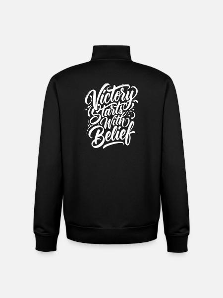 Victory Starts With Belief - Unisex Organic Zip Sweatshirt by Stanley/Stella - black